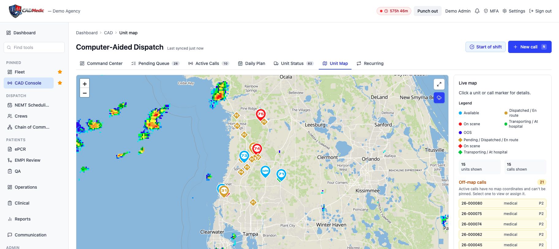 CADMedic live CAD unit map